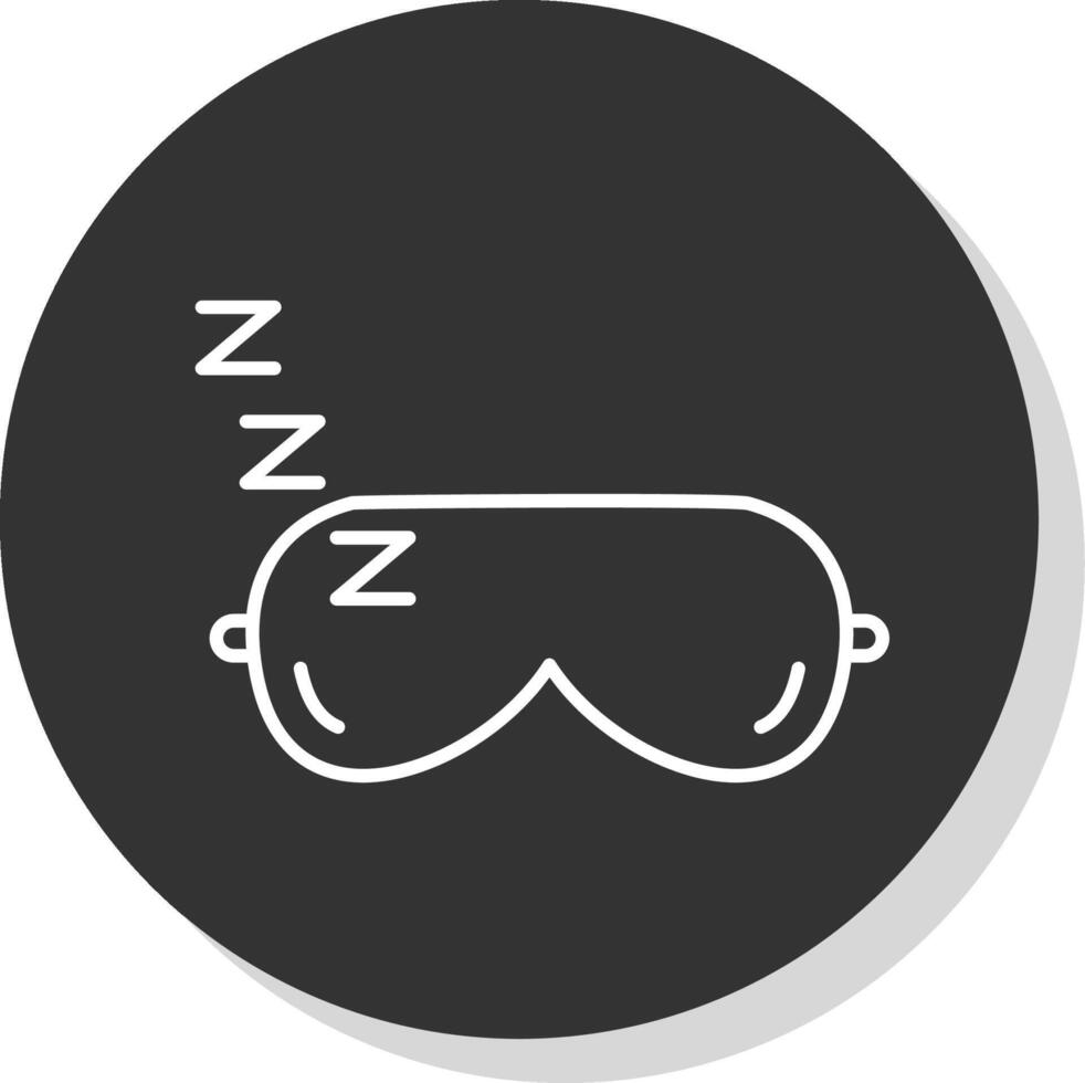 Sleeping Mask Line Grey Circle Icon vector