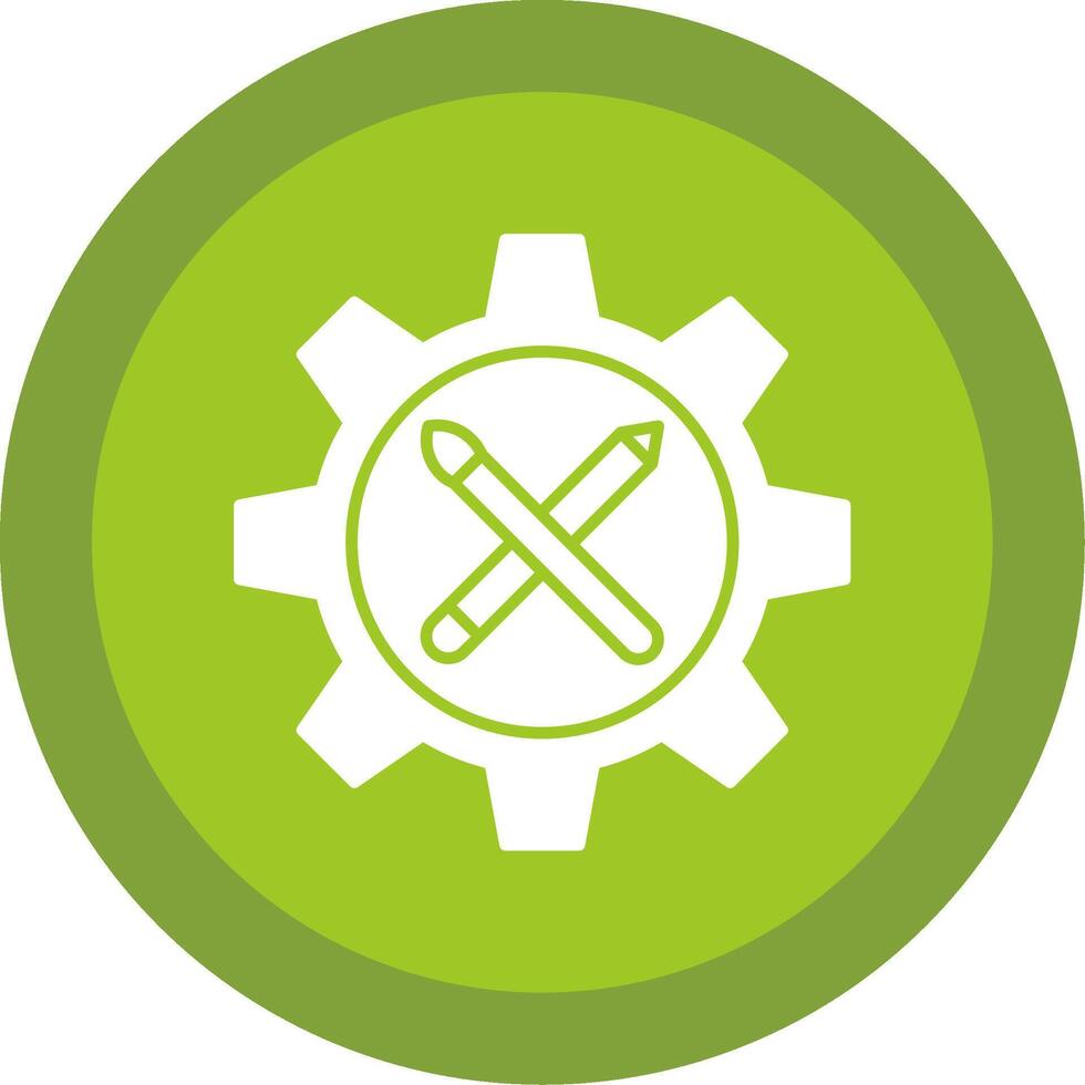 Gear Glyph Multi Circle Icon vector