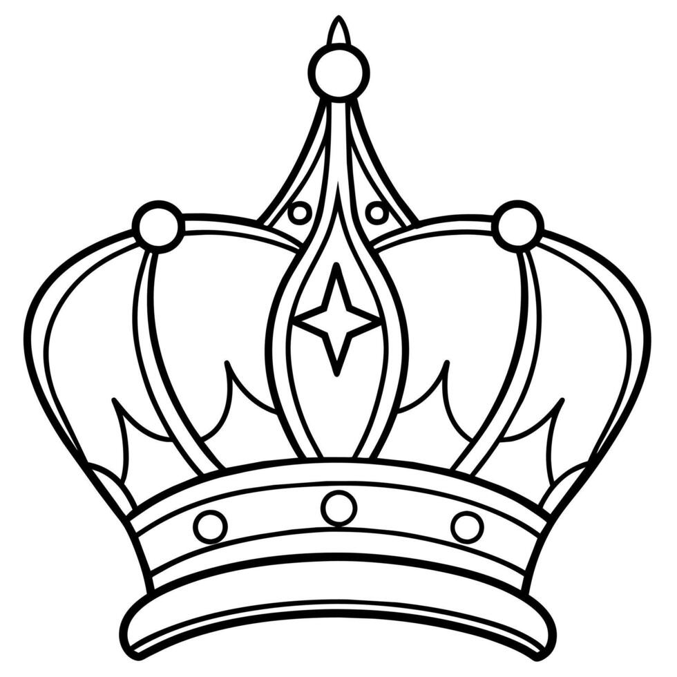 Princess Crown outline illustration digital coloring book page line art drawing vector