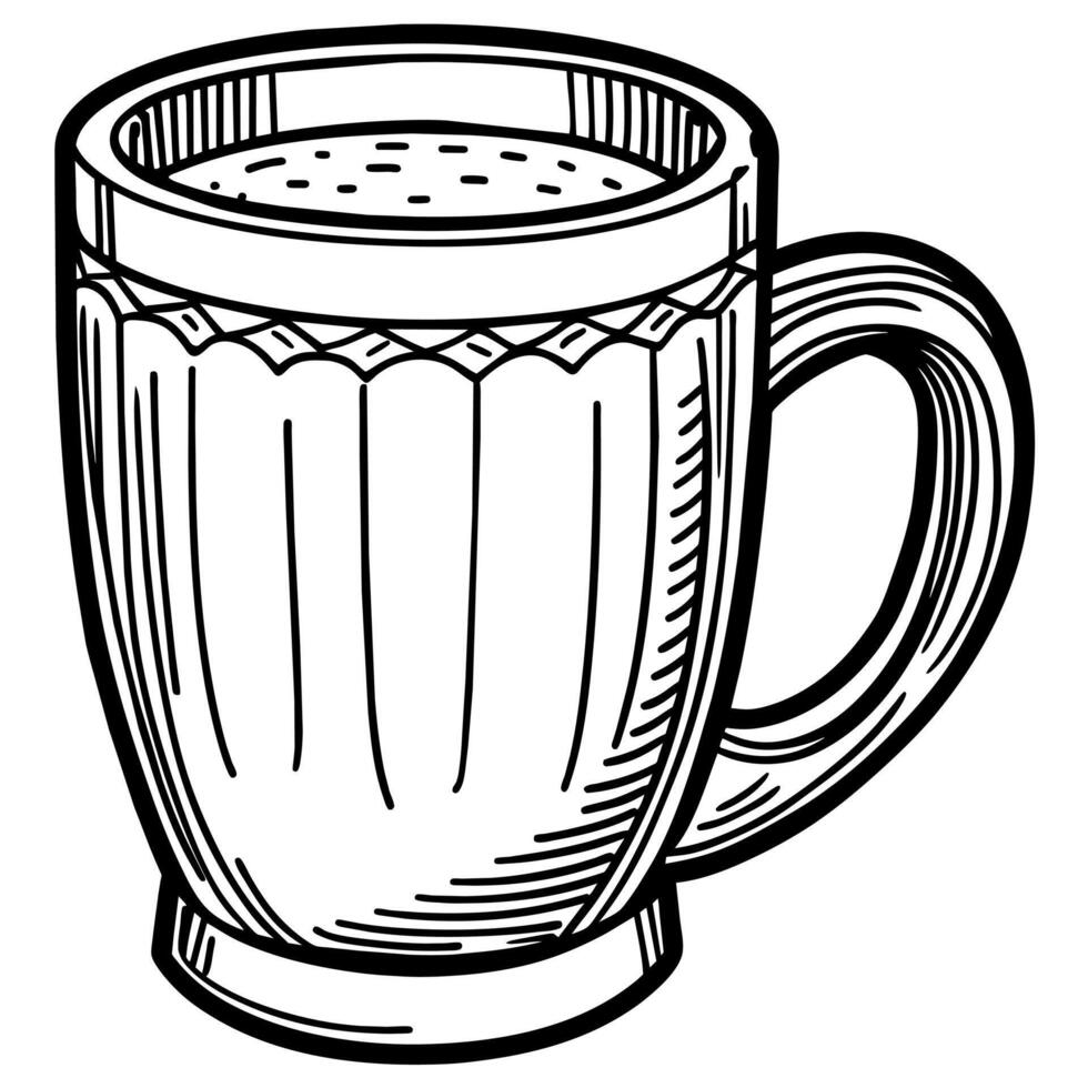 Mug outline illustration digital coloring book page line art drawing vector