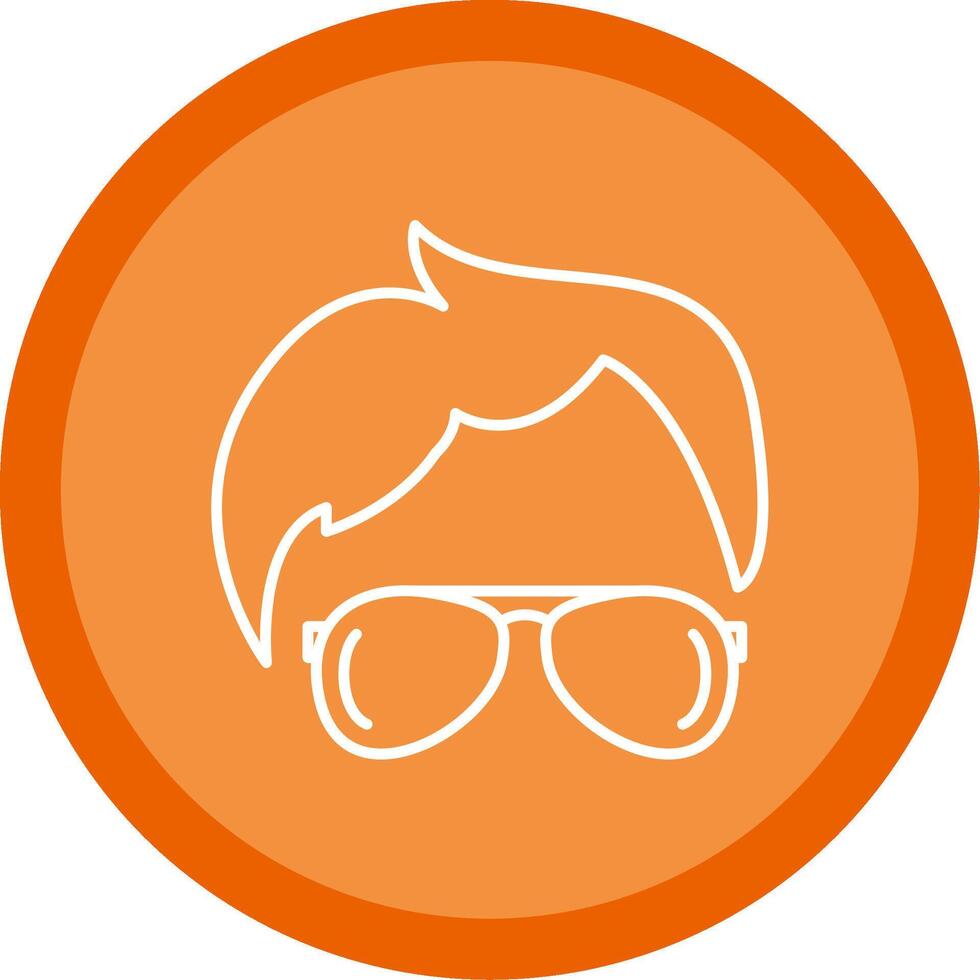 Hairstyle Line Multi Circle Icon vector