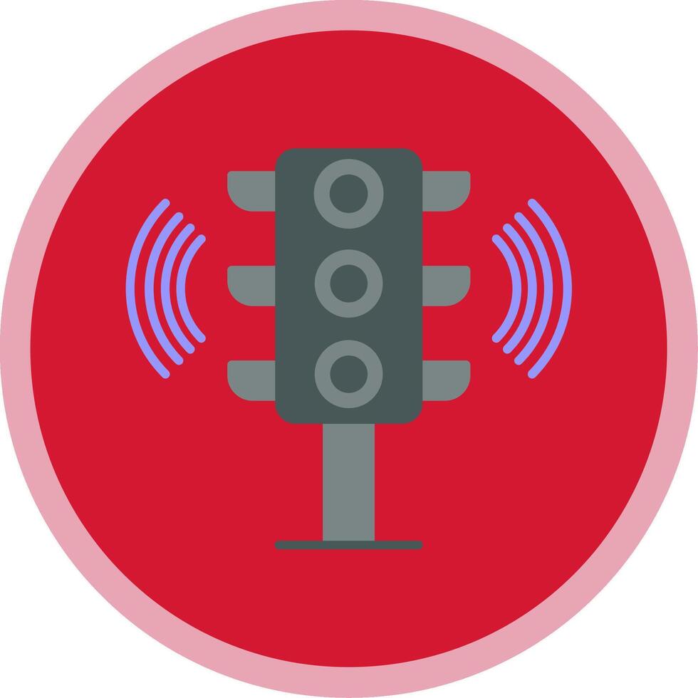 Traffic Signal Flat Multi Circle Icon vector