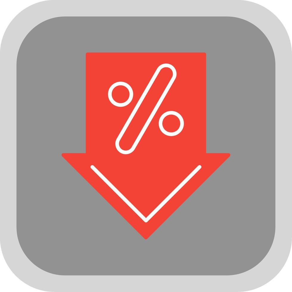 Discount Flat Round Corner Icon vector