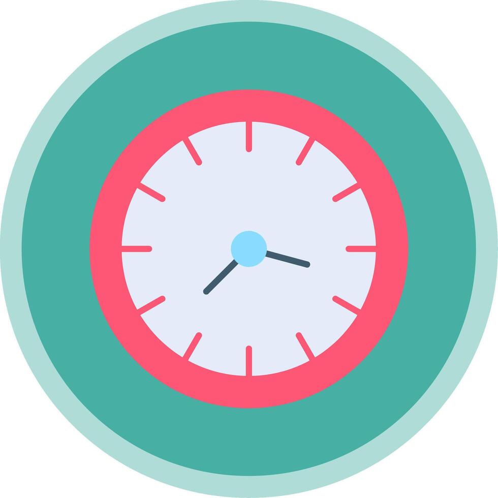 Clock Flat Multi Circle Icon vector