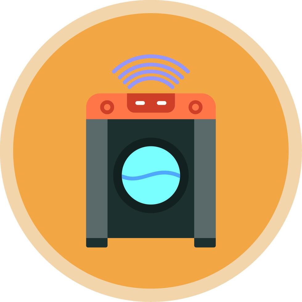 Smart Washing Machine Flat Multi Circle Icon vector