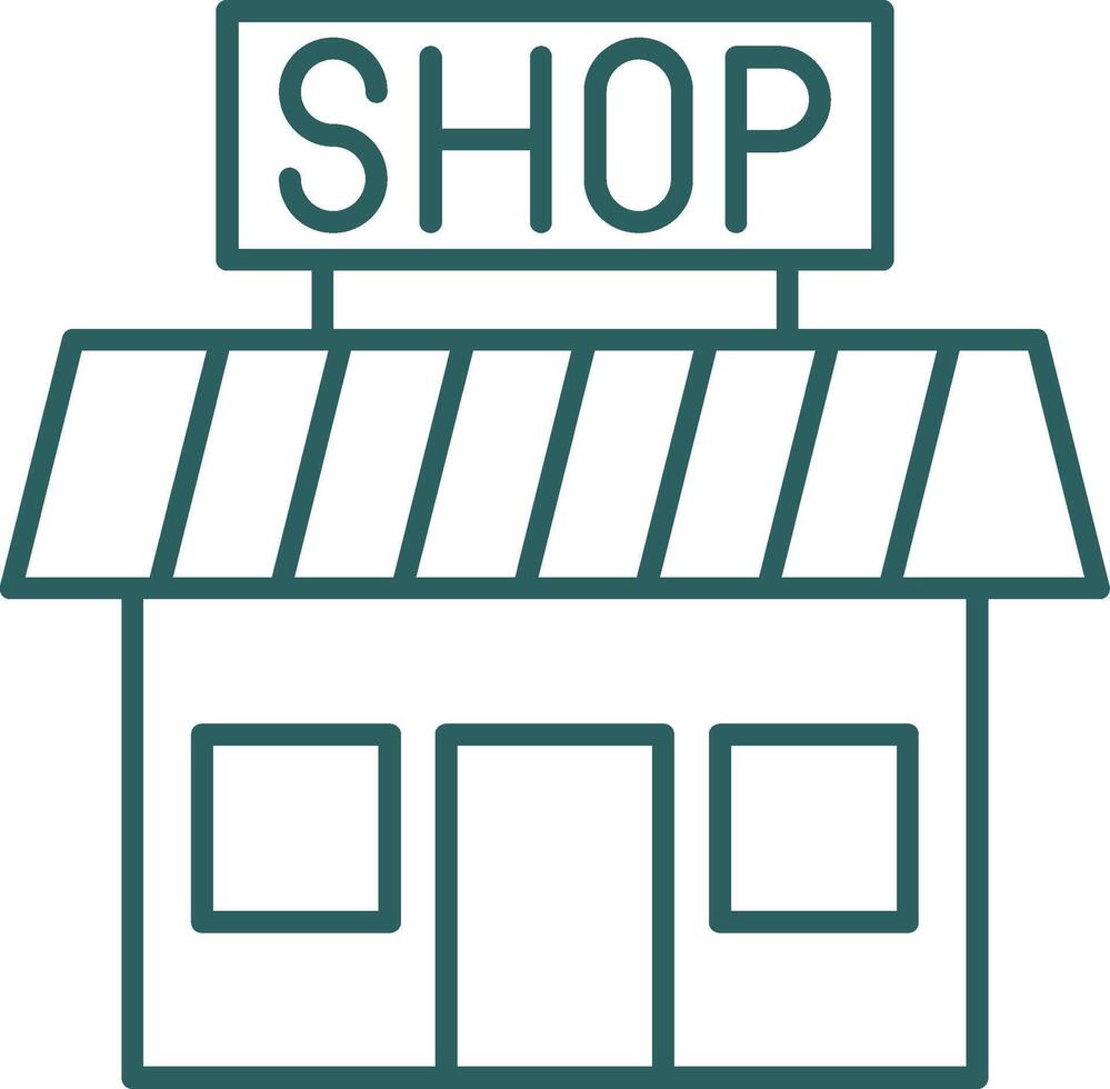 Shop Line Gradient Round Corner Icon vector