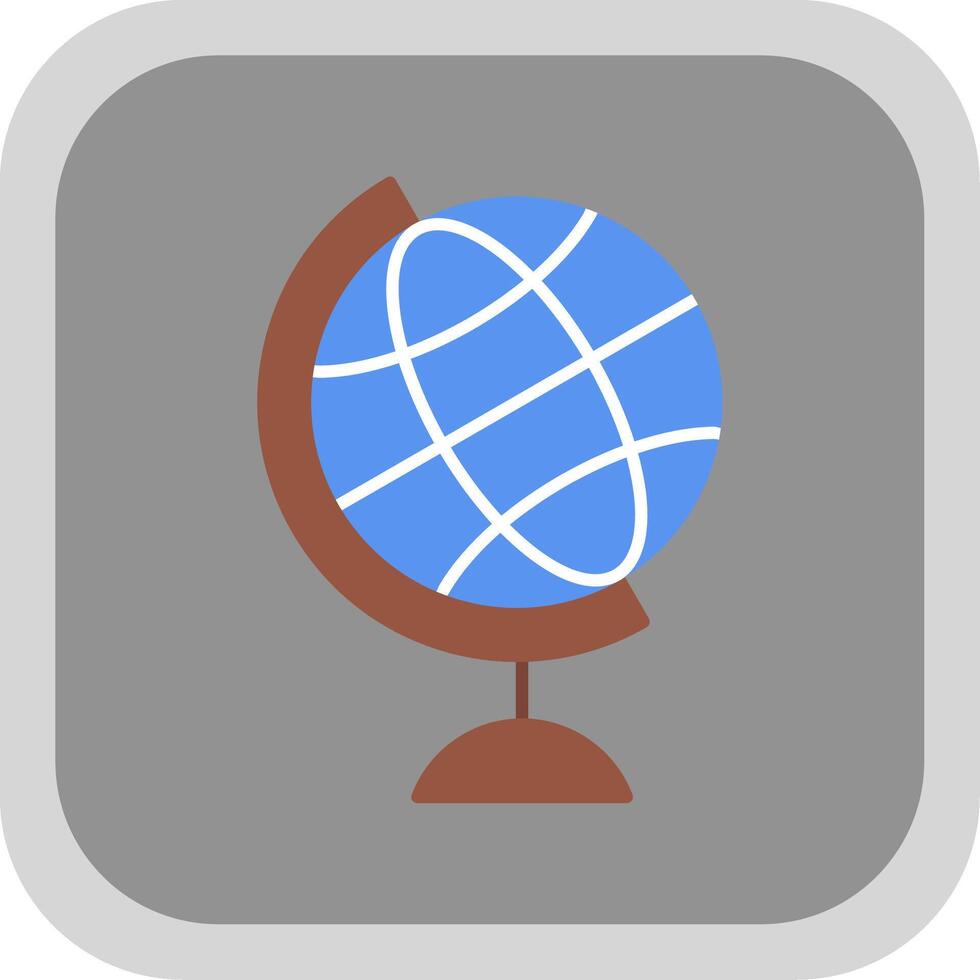 Globe Flat Round Corner Icon vector