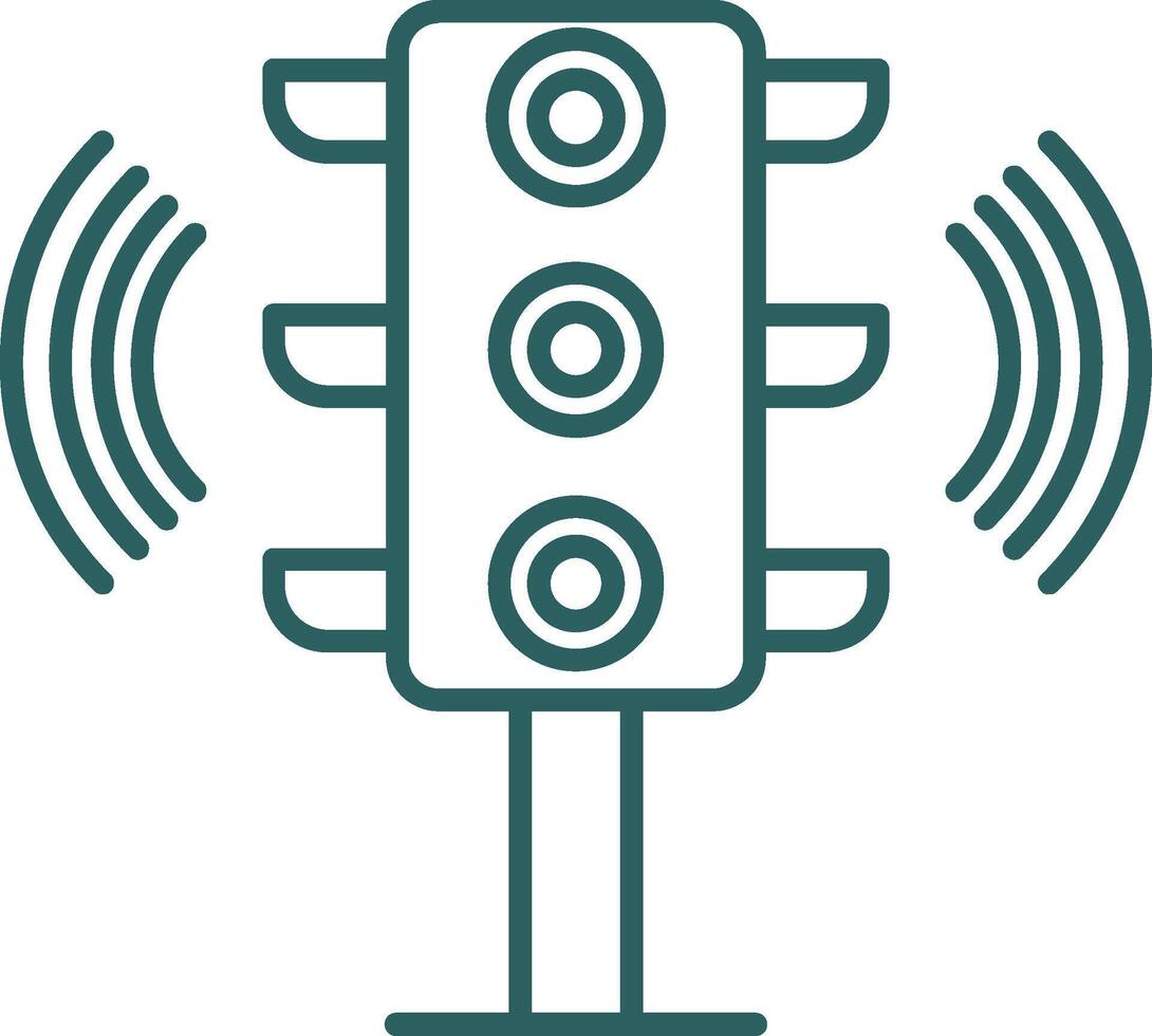 Traffic Signal Line Gradient Round Corner Icon vector