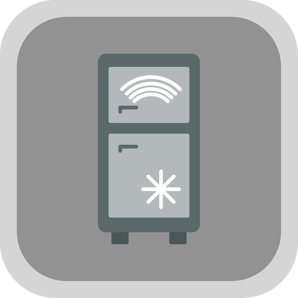 Smart Refrigerator Flat Round Corner Icon vector