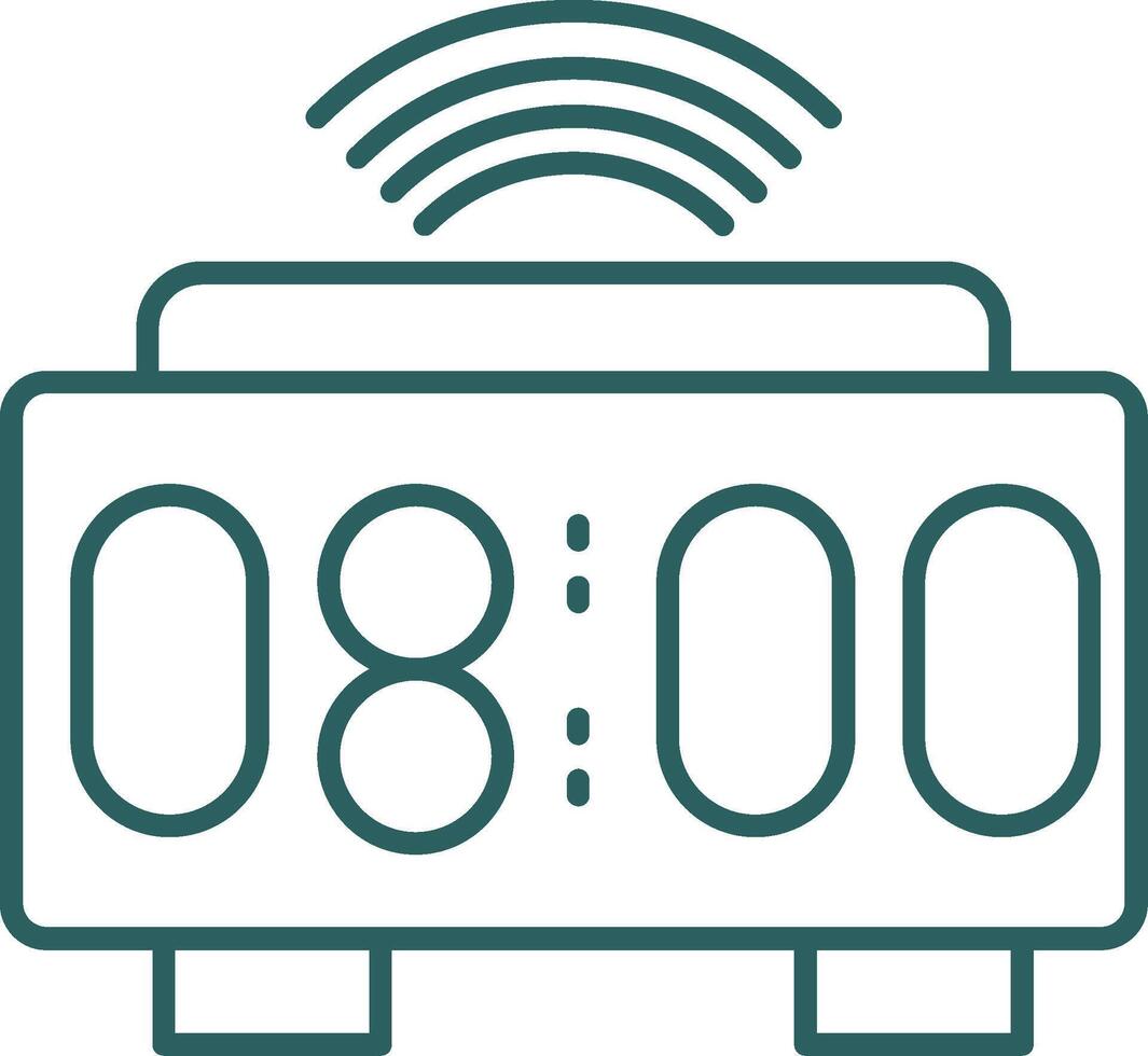 Smart Clock Line Gradient Round Corner Icon vector