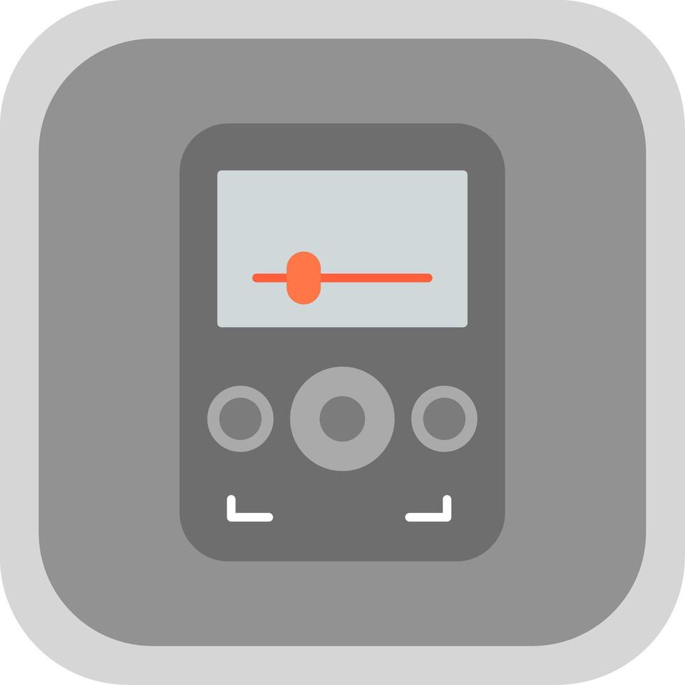 Audio Player Flat Round Corner Icon vector