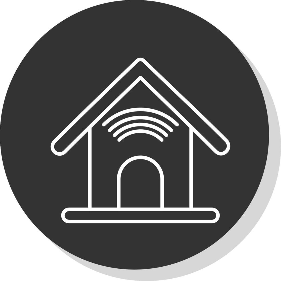 Smart Home Line Grey Circle Icon vector