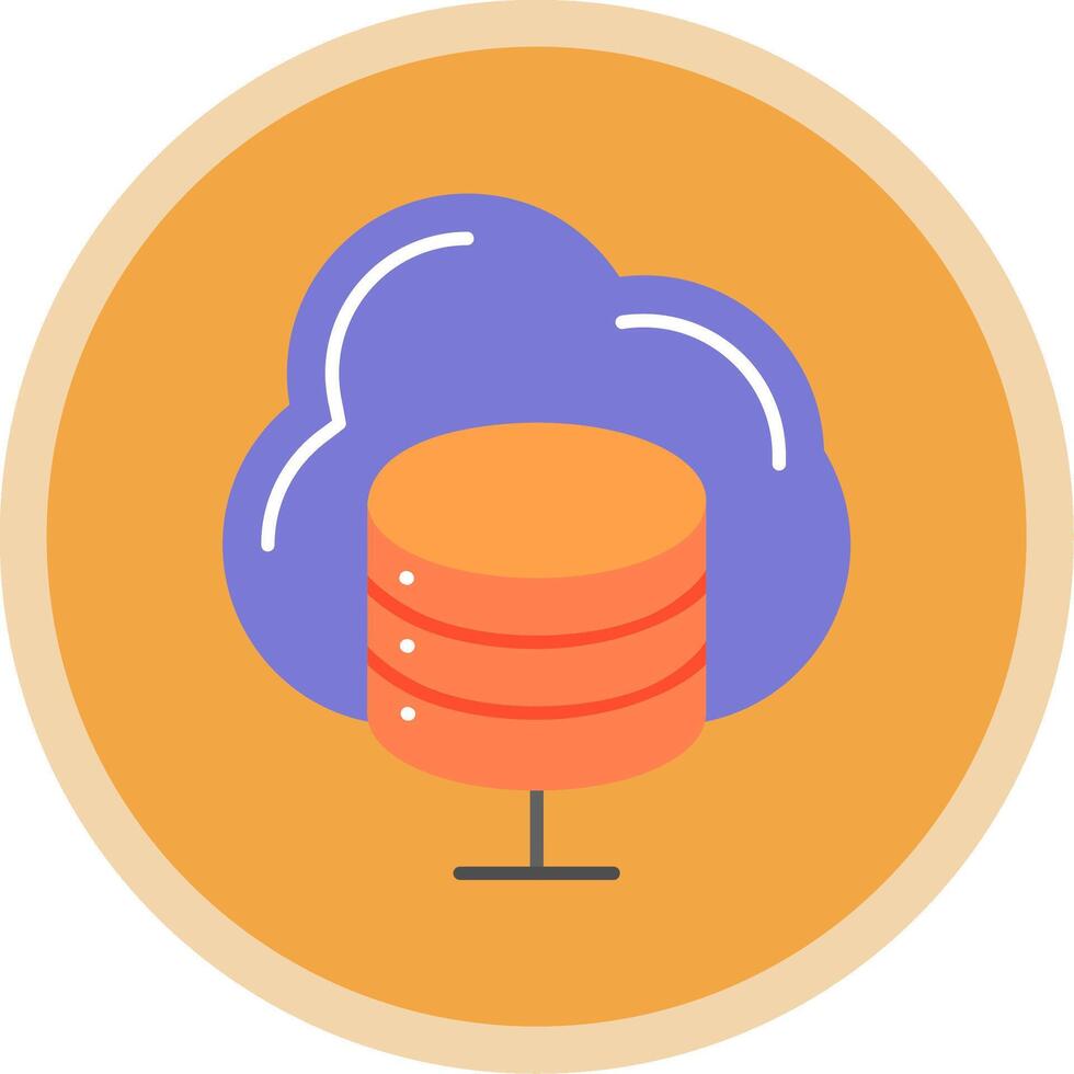 Cloud Server Flat Multi Circle Icon vector