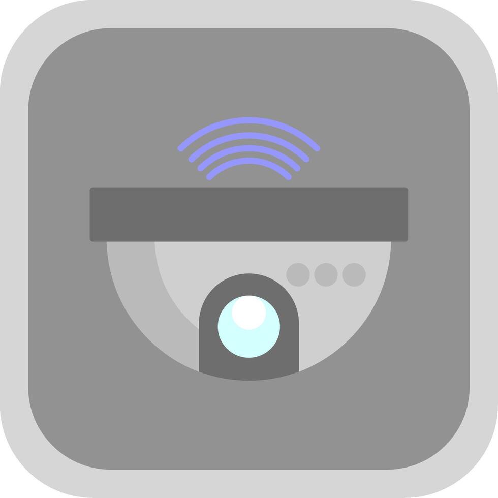 Cctv Flat Round Corner Icon vector
