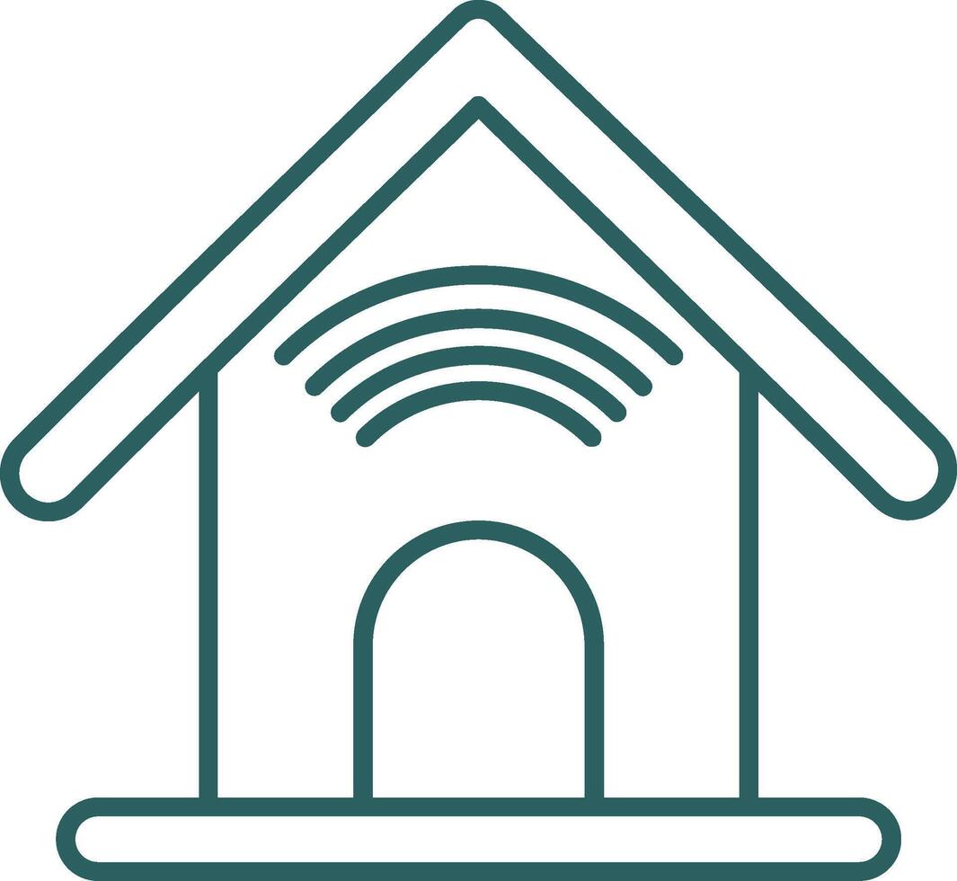 Smart Home Line Gradient Round Corner Icon vector