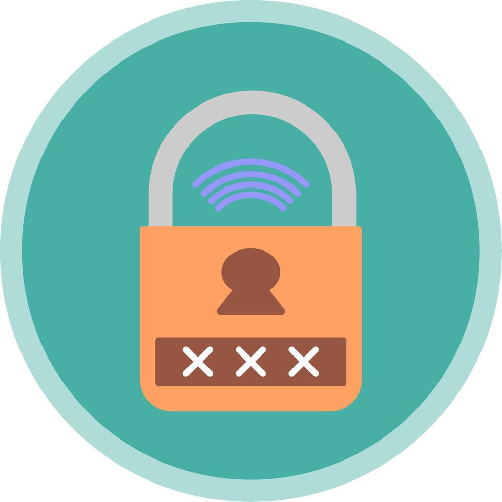 Smart Lock Flat Multi Circle Icon vector