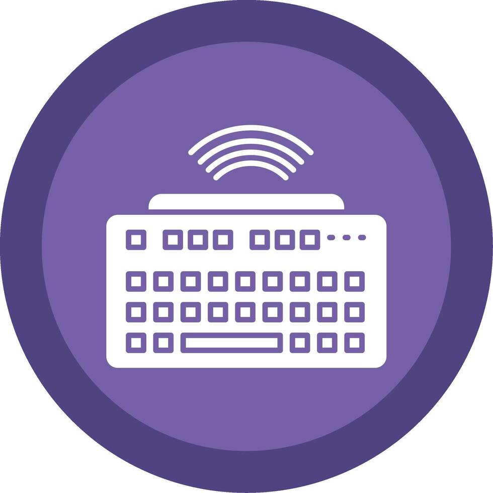 Wireless Keyboard Glyph Multi Circle Icon vector