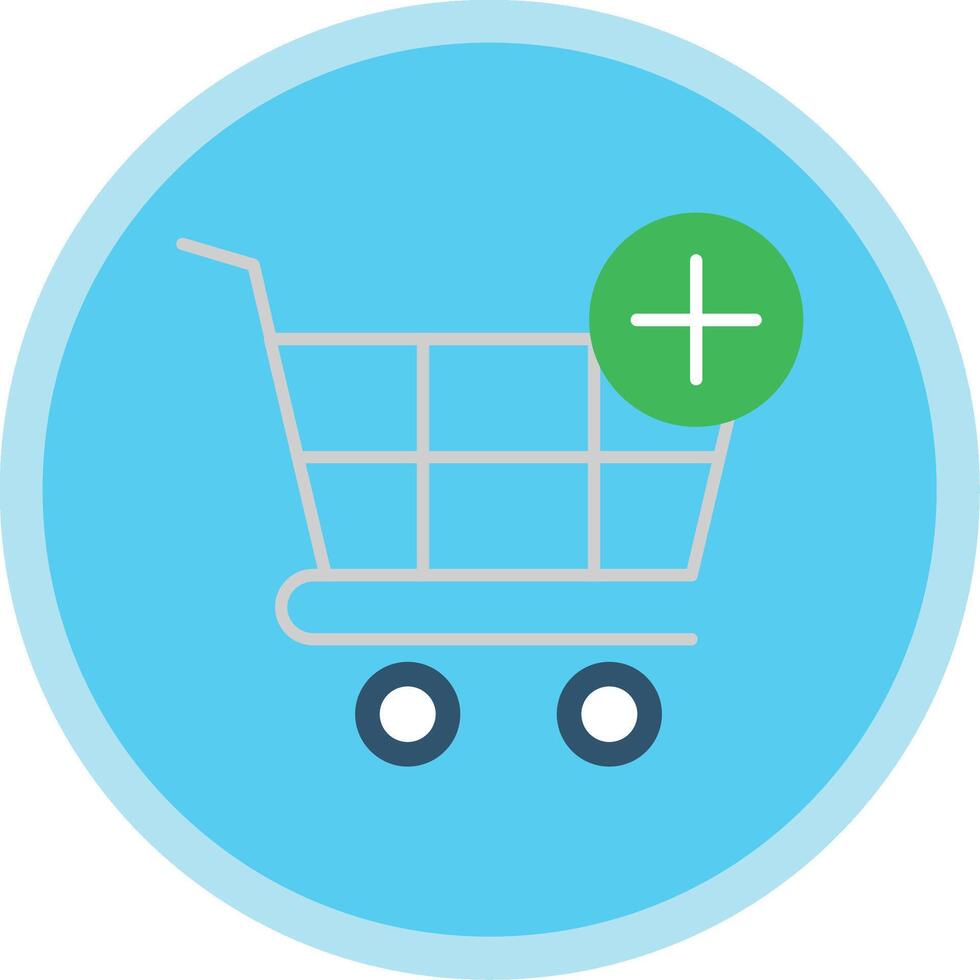 compras carro plano multi circulo icono vector