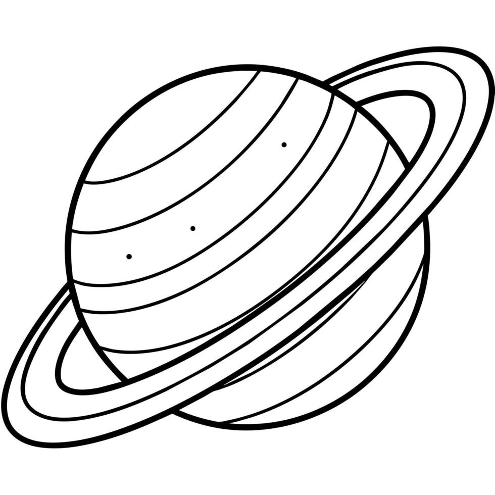 Saturn Planet outline illustration digital coloring book page line art drawing vector