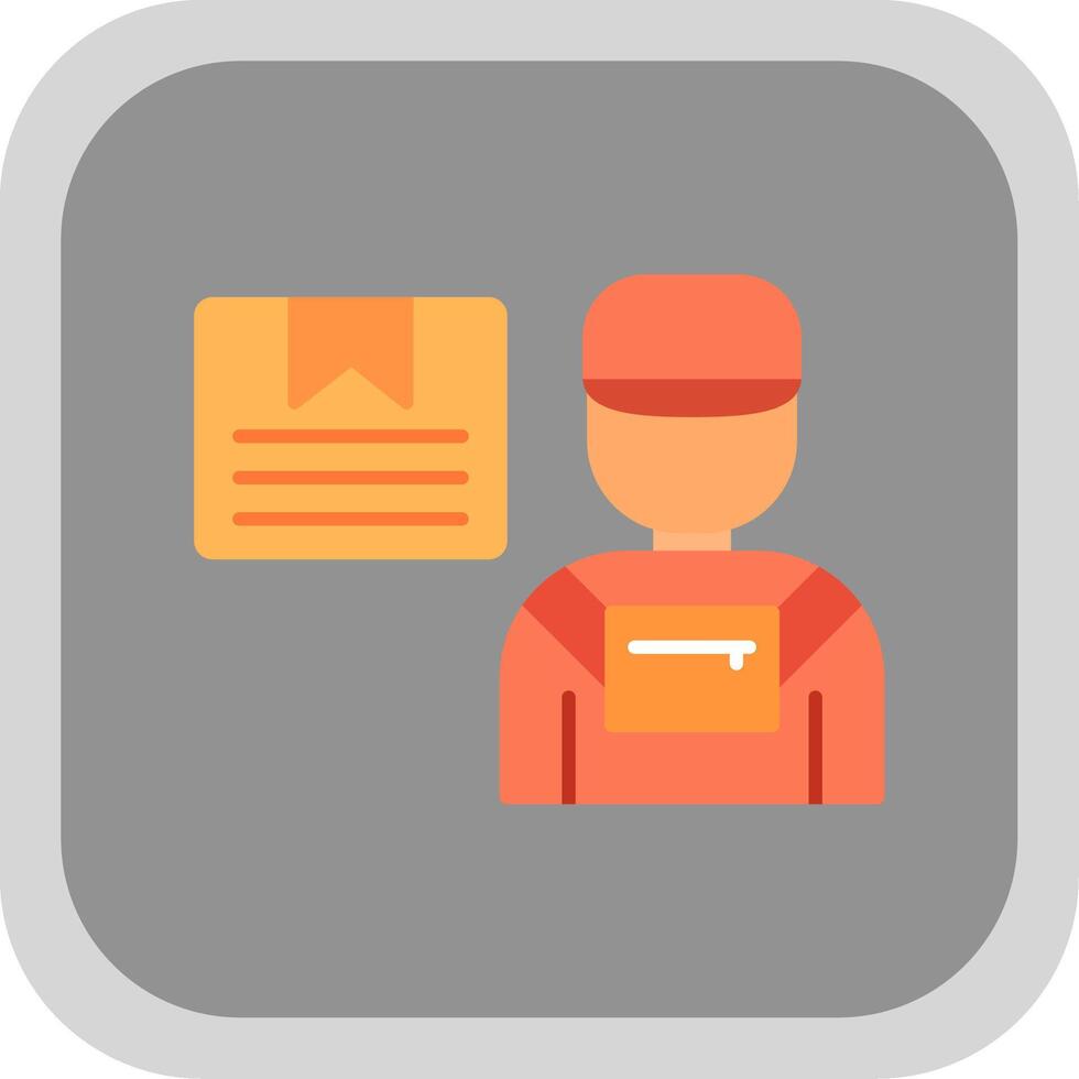 Courier Flat Round Corner Icon vector