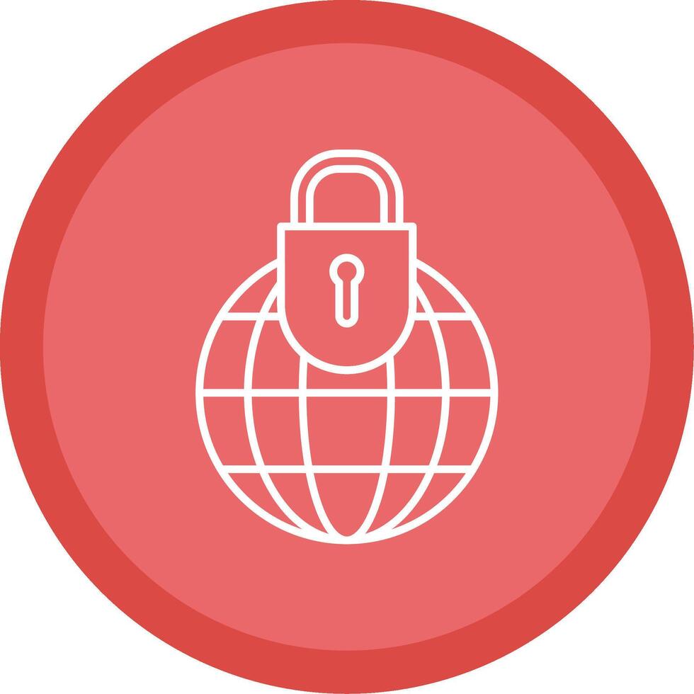 Global Security Line Multi Circle Icon vector