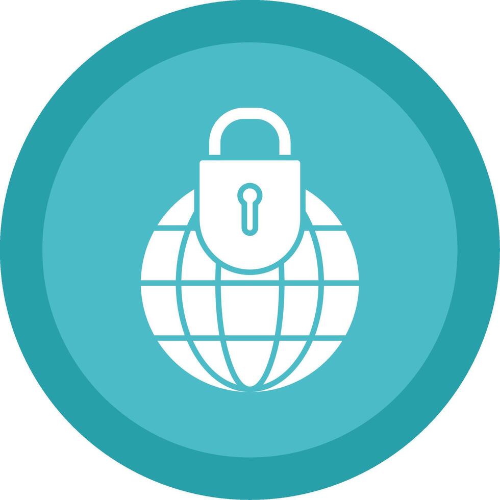 Global Security Glyph Multi Circle Icon vector