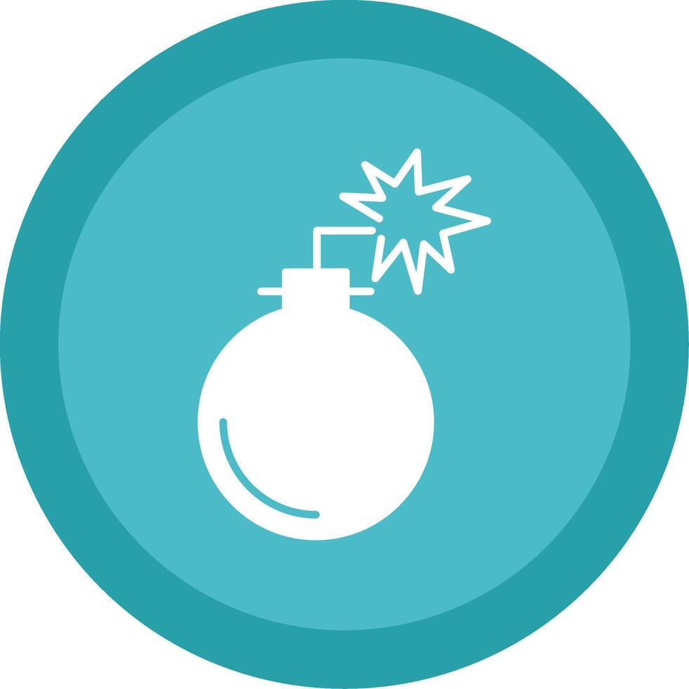 Bomb Glyph Multi Circle Icon vector