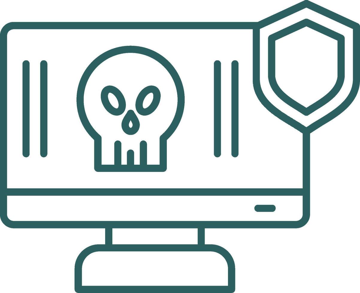 Antivirus Line Gradient Round Corner Icon vector