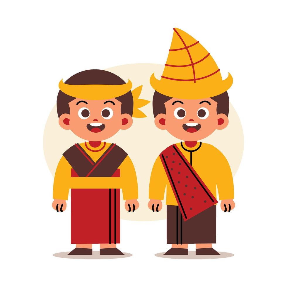 Couple Wear Indonesian Traditional Clothes of Nusa Tenggara Timur vector