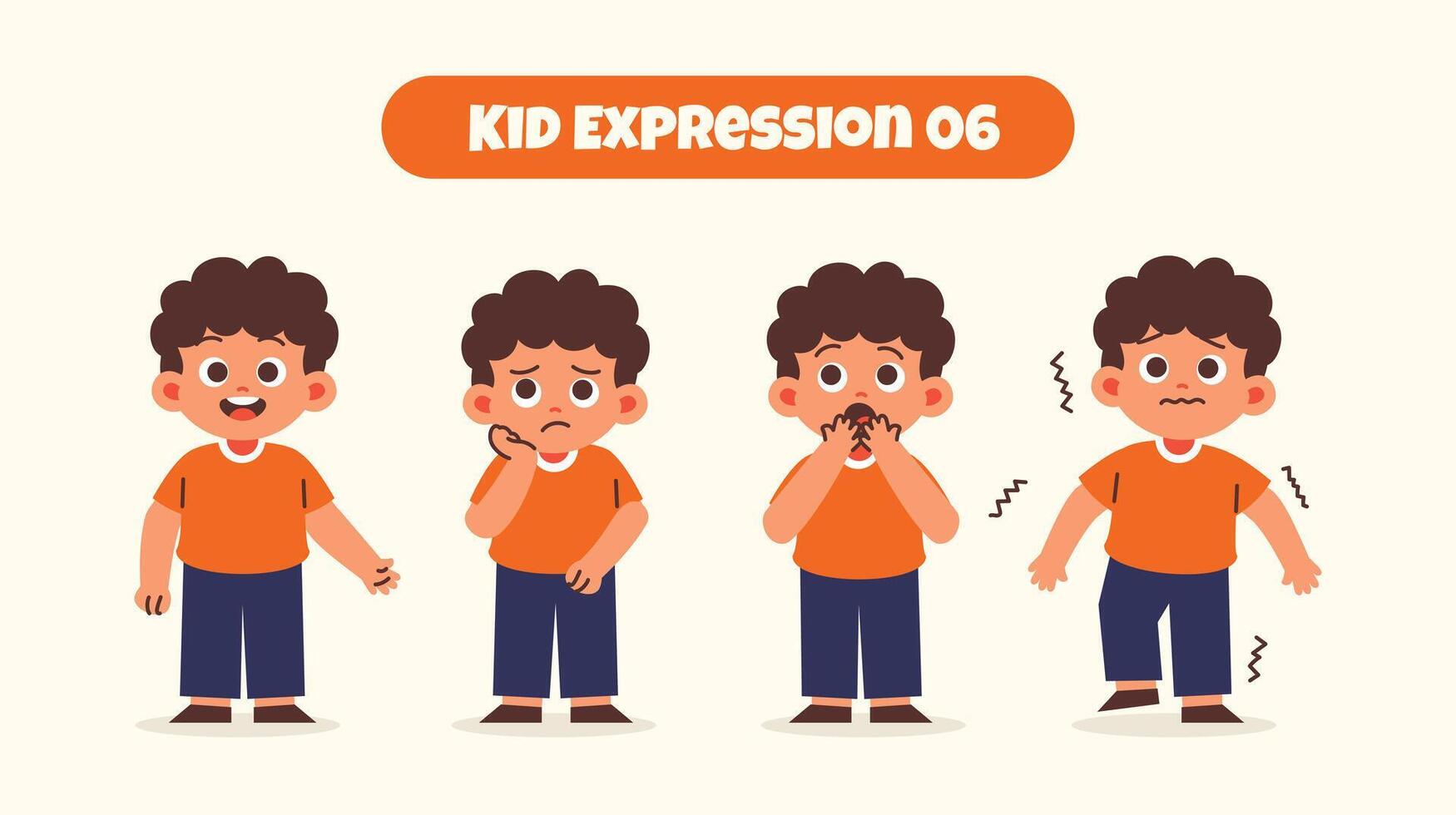 chico niño en varios expresiones y gesto vector