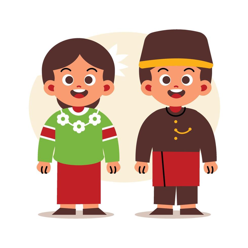 Couple Wear Indonesian Traditional Clothes of West Sulawesi vector