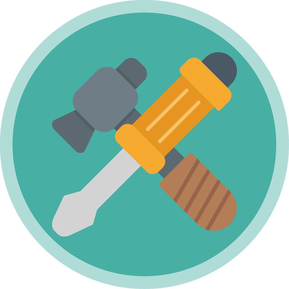 Repair Tools Flat Multi Circle Icon vector