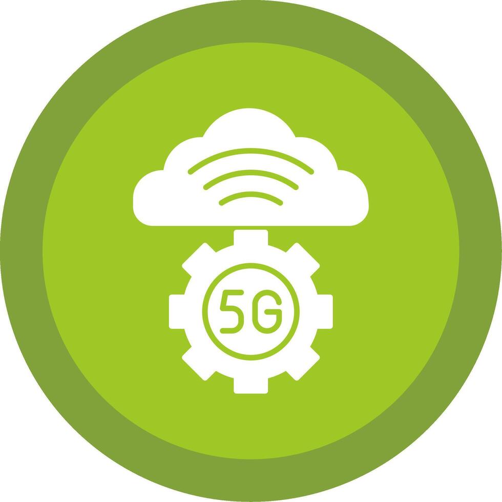 Cloud Server Glyph Multi Circle Icon vector
