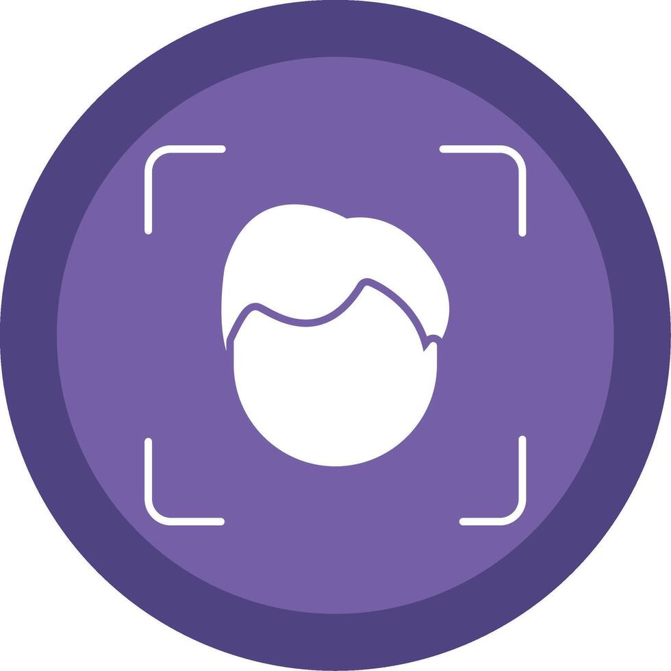 Face Scan Glyph Multi Circle Icon vector