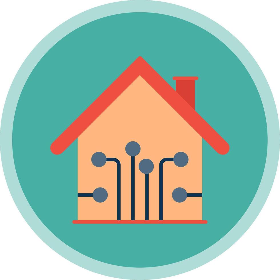 Smart Home Flat Multi Circle Icon vector