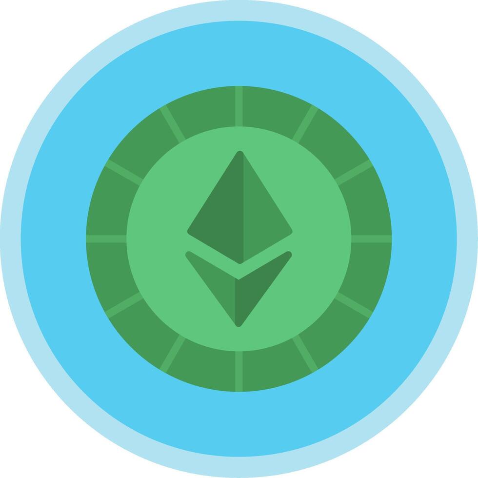 Ethereum Coins Flat Multi Circle Icon vector