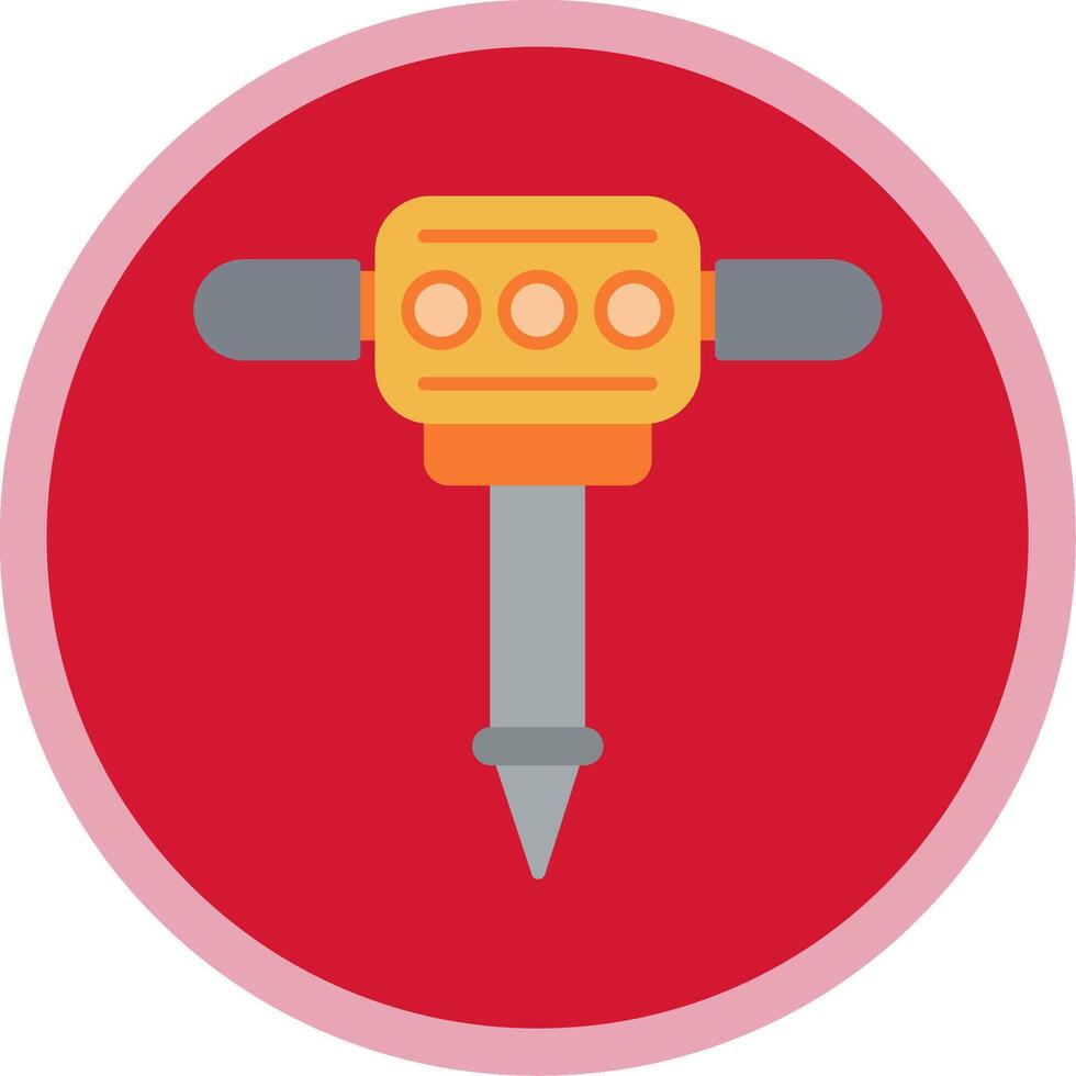 Jackhammer Flat Multi Circle Icon vector