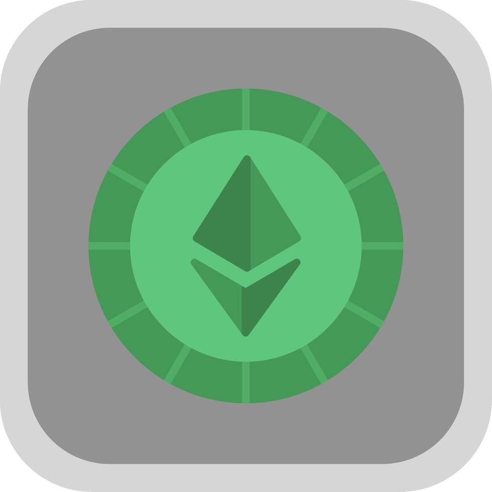 Ethereum Coins Flat Round Corner Icon vector