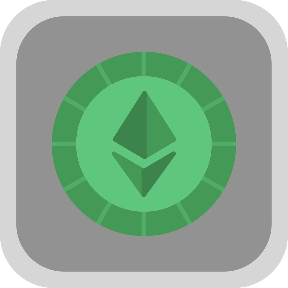 ethereum monedas plano redondo esquina icono vector