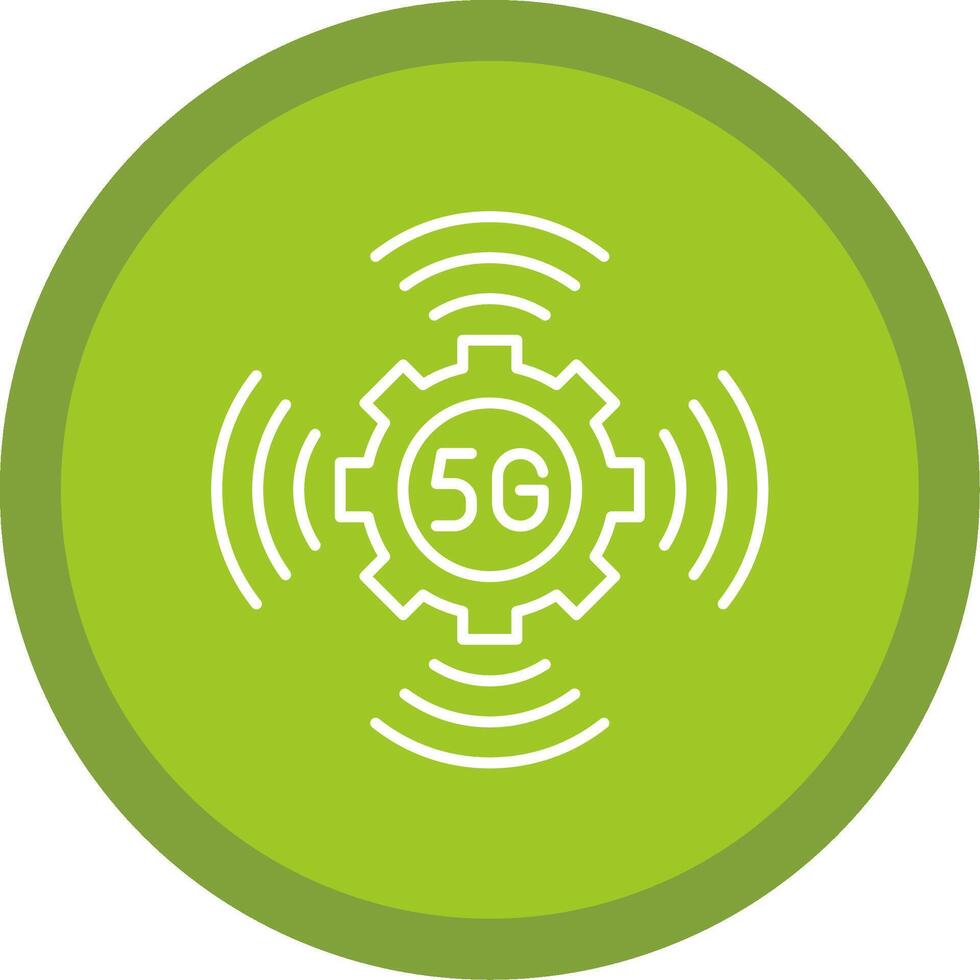 5G Line Multi Circle Icon vector