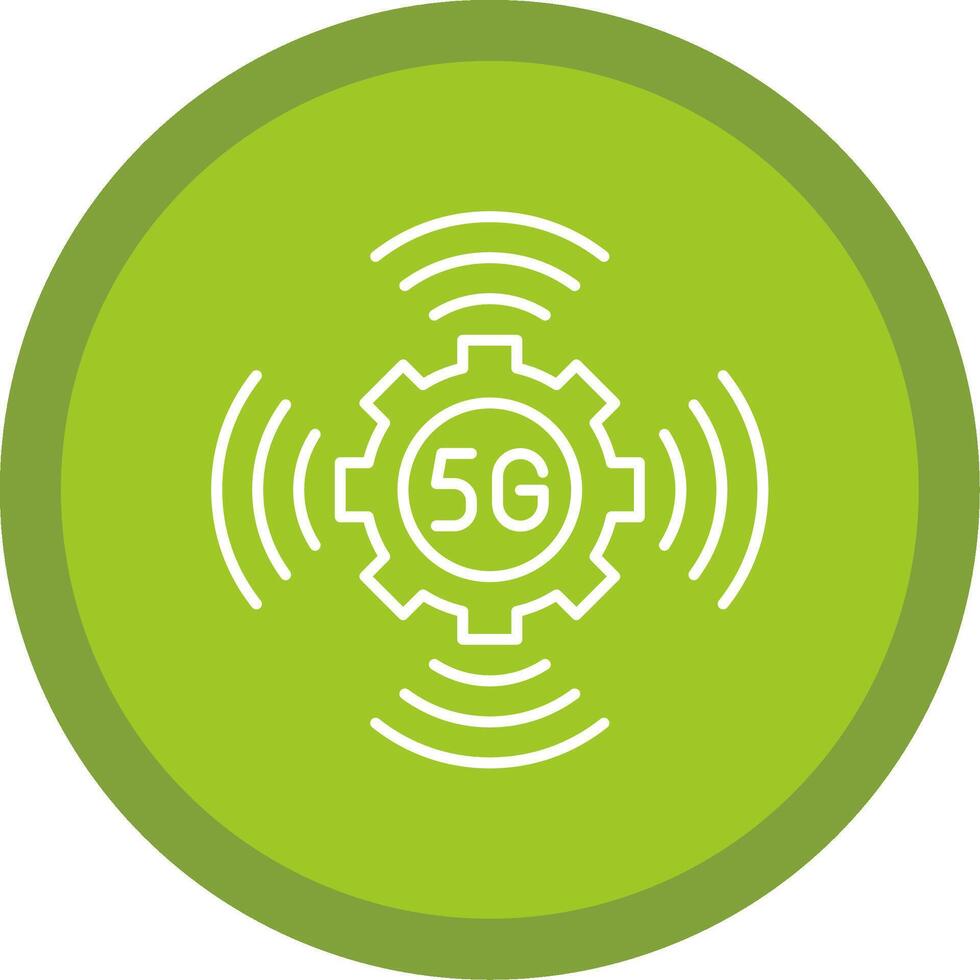 5G Line Multi Circle Icon vector