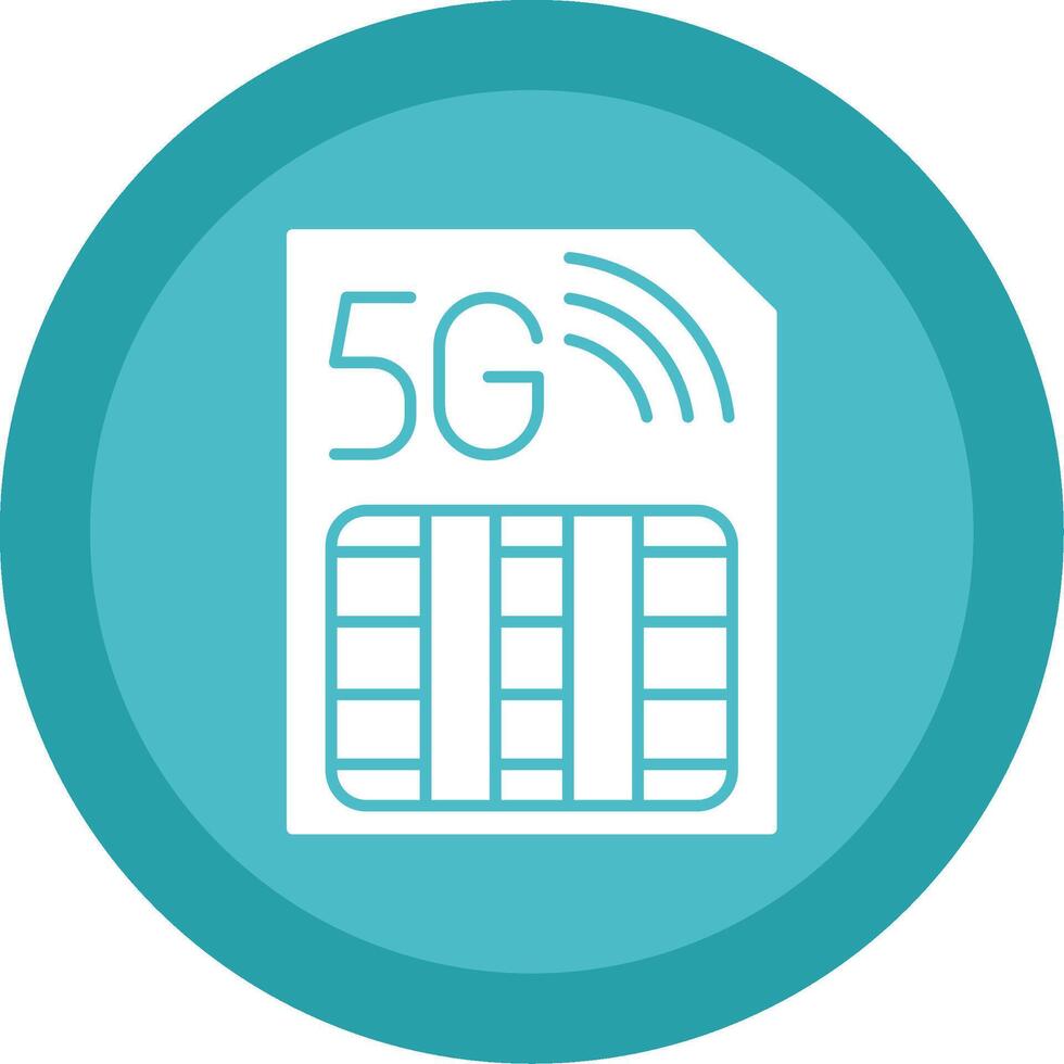 Sim Card Glyph Multi Circle Icon vector