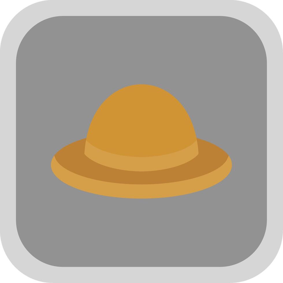 sombrero plano redondo esquina icono vector