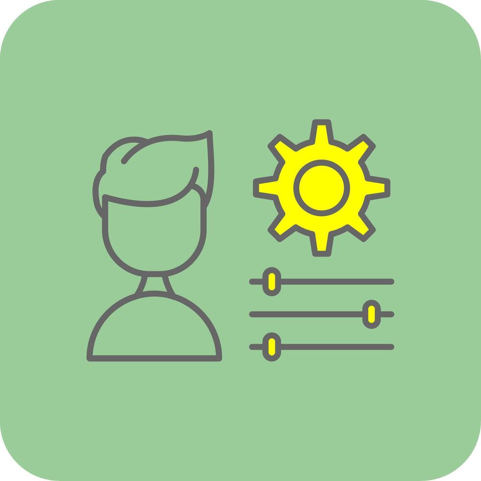 Management Filled Yellow Icon vector