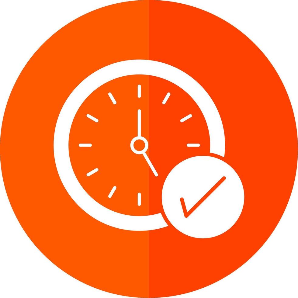 Time Management Glyph Red Circle Icon vector