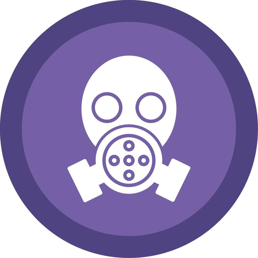 Gas Mask Glyph Multi Circle Icon vector