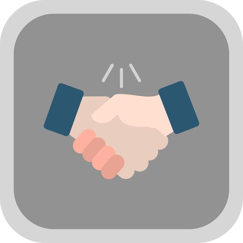 Handshake Flat Round Corner Icon vector