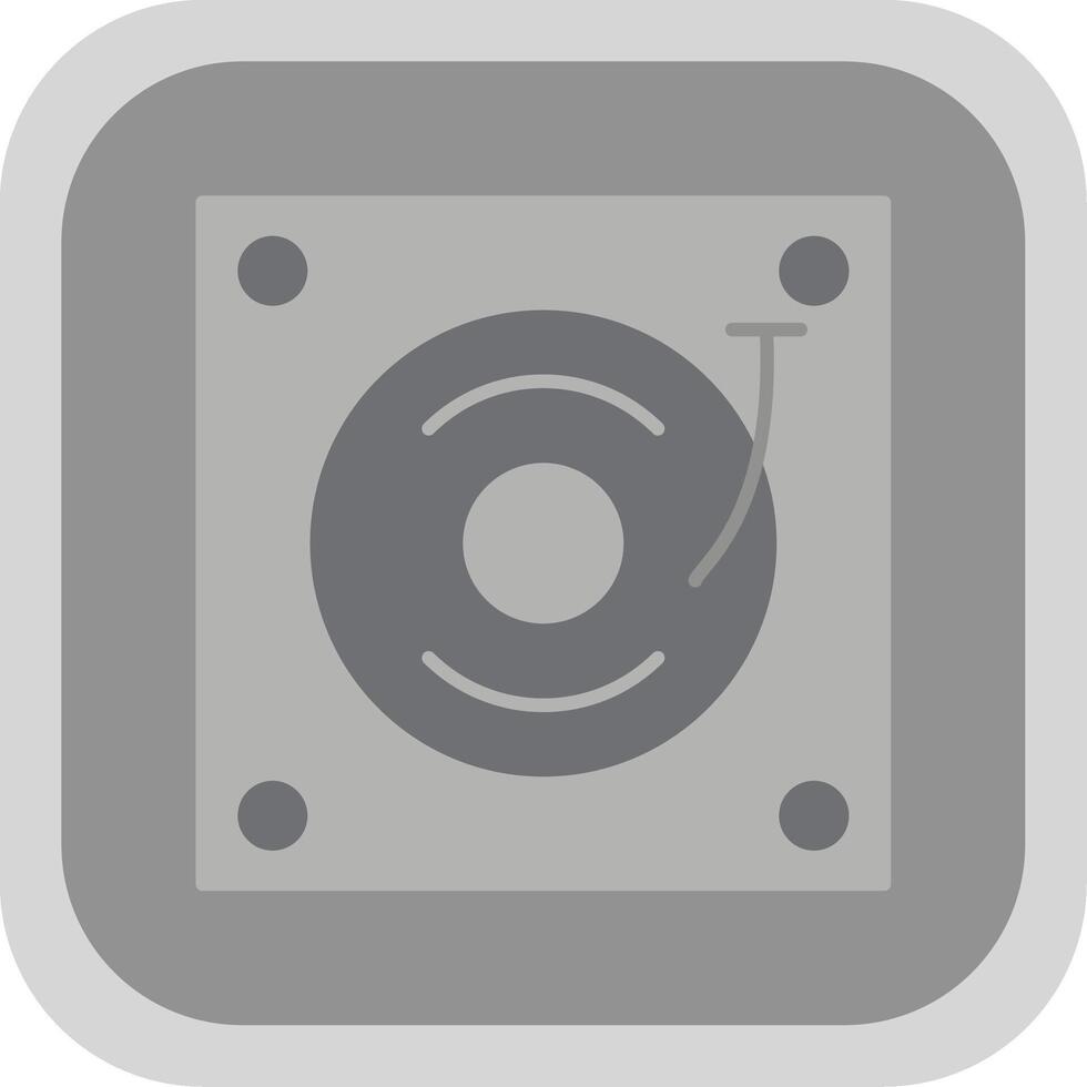 Turntable Flat Round Corner Icon vector
