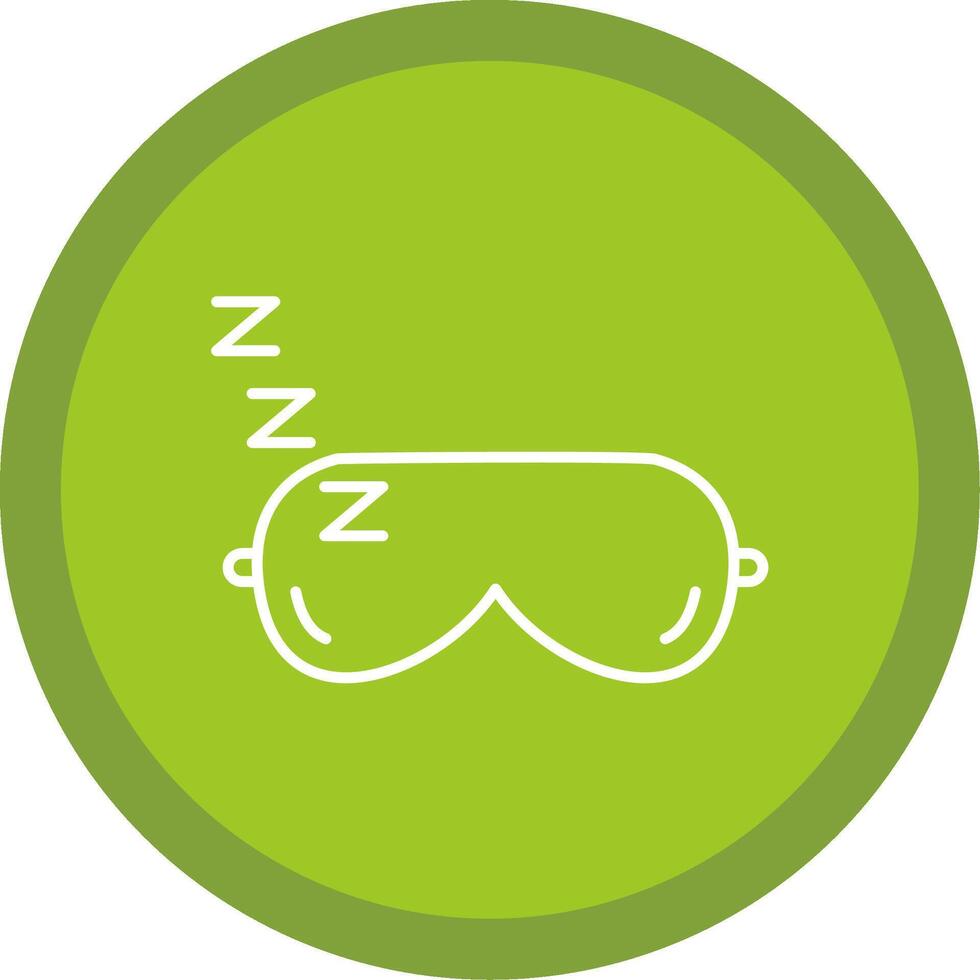 Sleeping Mask Line Multi Circle Icon vector