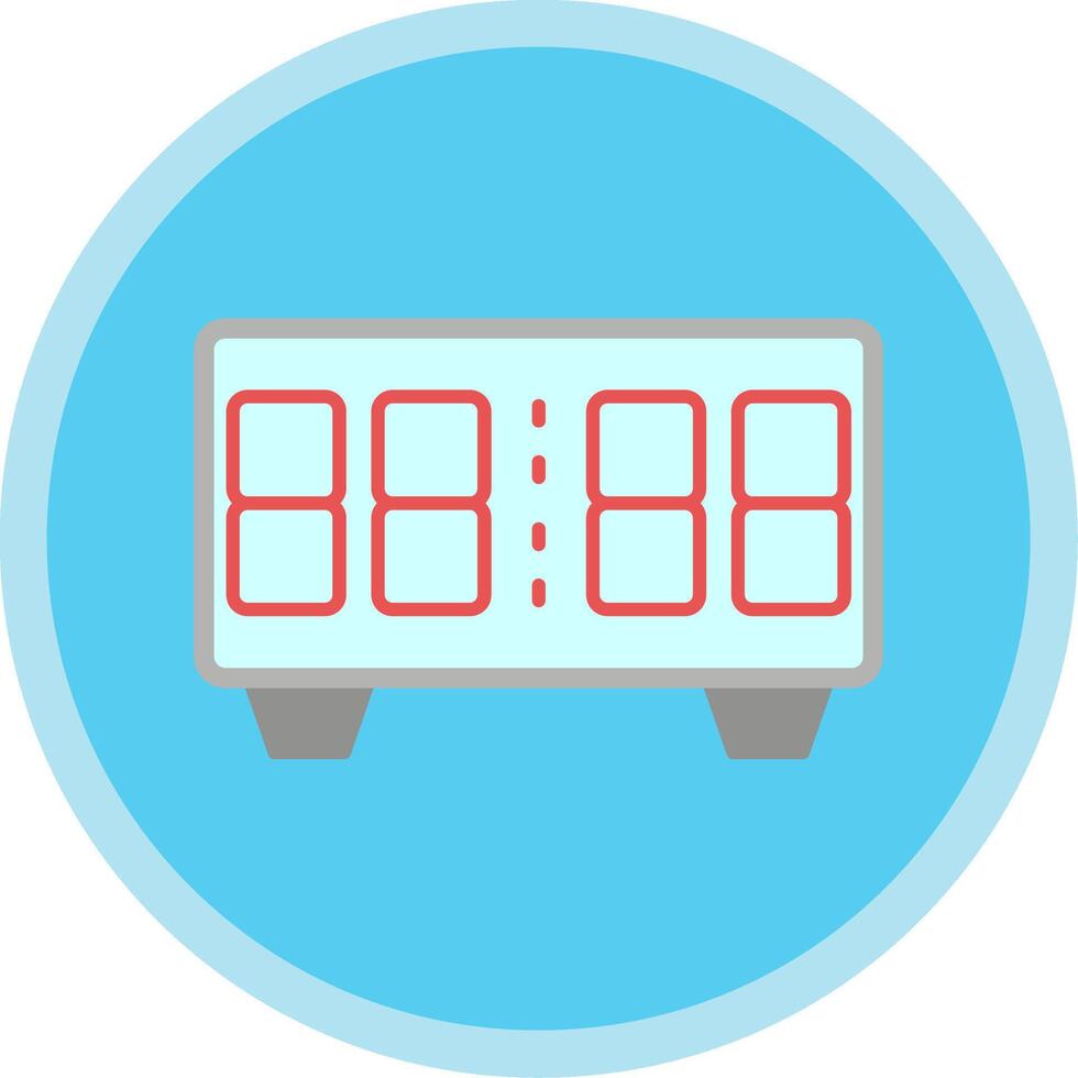 Digital Clock Flat Multi Circle Icon vector